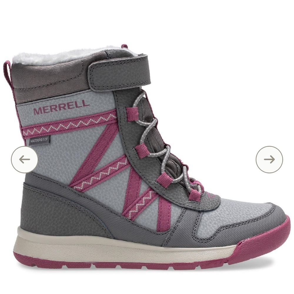 Merrell Gray & Pink Snow Crush Waterproof Insulated -25 Degree Winter Boots